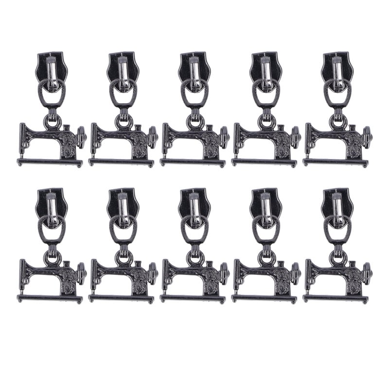 10 Pcs Zipper Pull Sewing Machine Metal Zipper Pulls Jacket Crafts Handbags Luggage Zipper HeadGray - Image 1