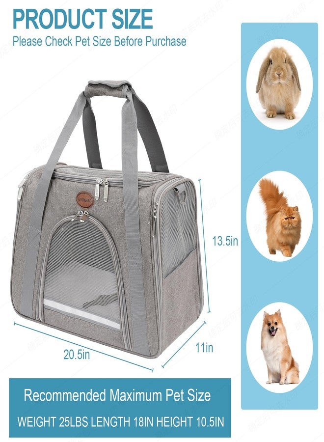 ROSEBB Cat Carrier Dog Carrier Pet Carriers for Medium Small Cats Dogs Puppies up to 25 Lbs,TSA Airline Approved Small Dog Cat Carriers Soft Sided,Collapsible Travel Puppy Carrier (Grey, Large) - Image 5