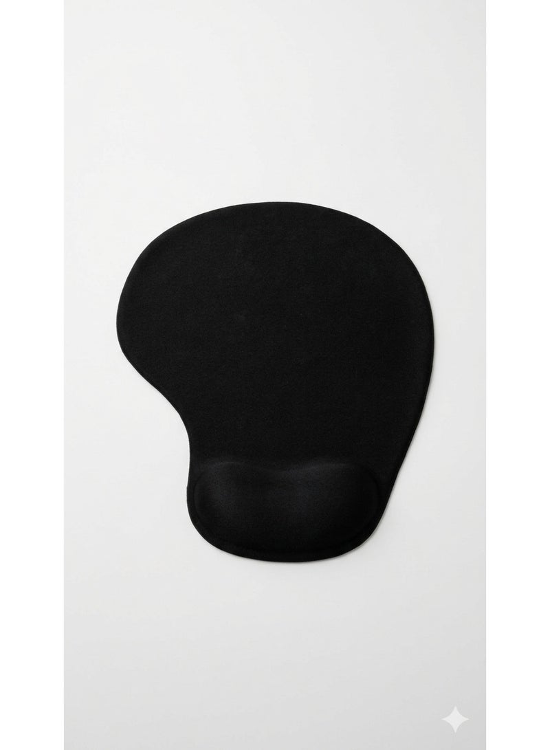 Ergonomic Mouse Pad with Gel Wrist Support, Non-Slip Base, Black - H-02 - Image 2