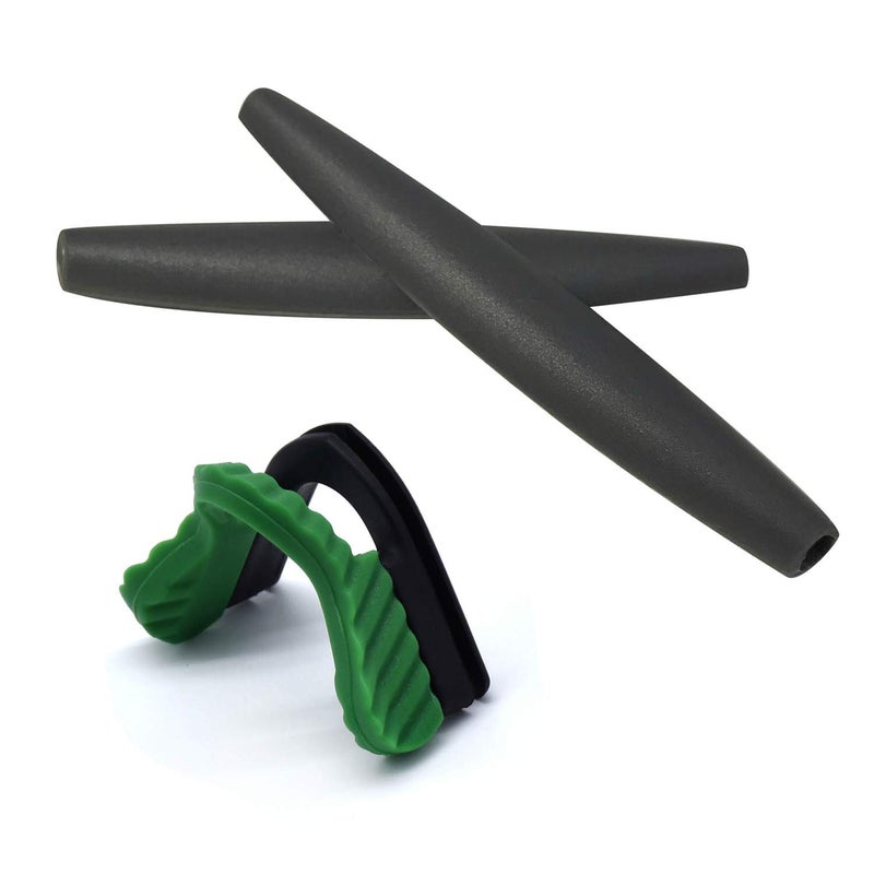 Generic HKUCO Dark Grey Replacement Silicone Leg and Green Nose Pads For Oakley M Frame Series Earsocks Rubber Kit  - Image 1