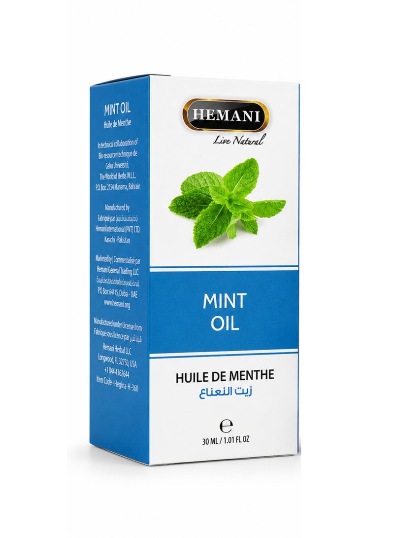 HEMANI Mint Oil 30ML – 100% Natural Mint Oil for Aromatherapy, Massage & Relaxation | Pure Zait Na’na / Huile de Menthe - Image 4