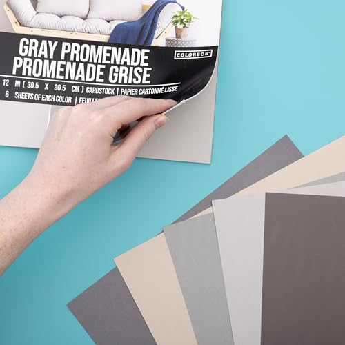 Colorbok - 71880A Smooth Cardstock Paper Pad, 12" x 12", Gray Promenage - Image 2