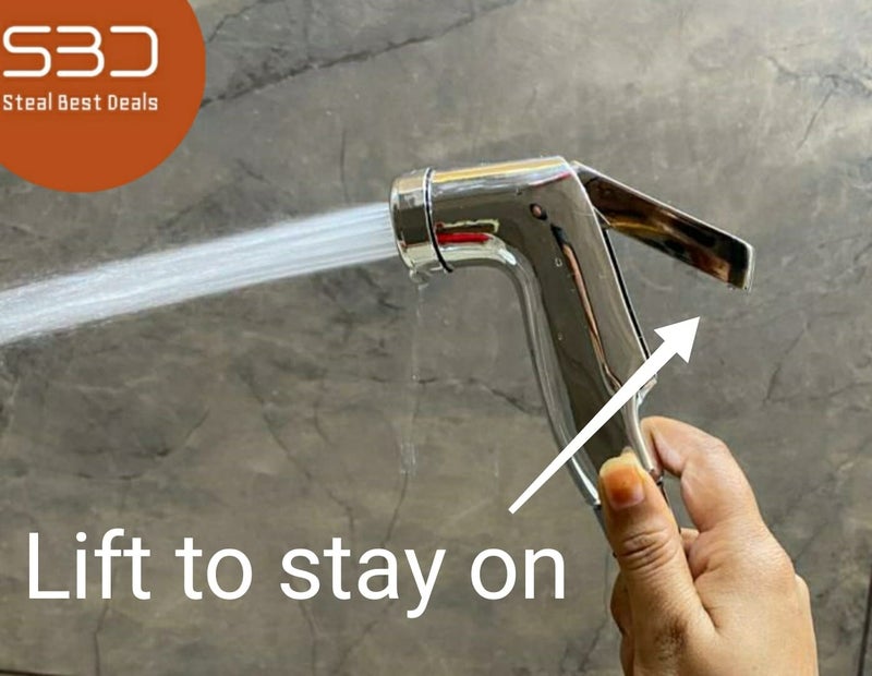 SBD Health Faucet ABS Multy with 1M Stainless Steel Tube and Hook Health Faucet Set Jet Spray for Toilet Chrome Finished - Image 3