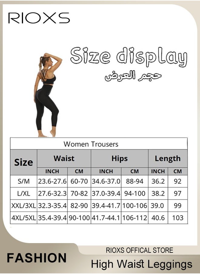 RIOXS - Women's High Waist Pants,Sauna Leggings With Hooks,Lightweight Workout Sweatpants,Lifter Tummy Control Pant Shapewear,Stretch Yoga Pants,Jogging Pants Comfy Trousers For Ladies Women - Image 1