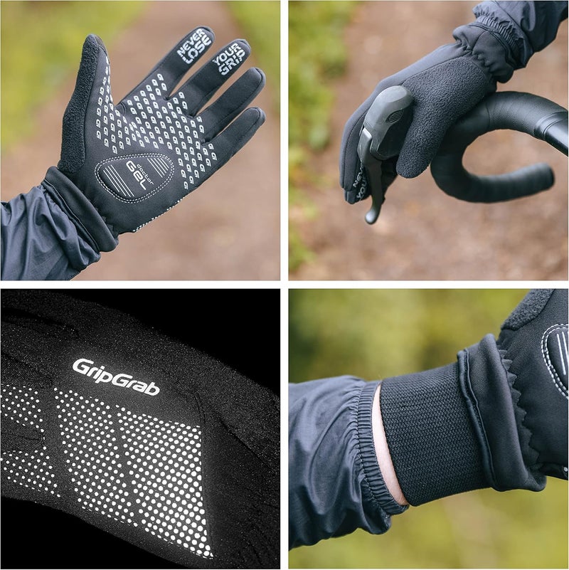 GripGrab Ride Windproof Winter Padded Cycling Gloves Full Finger Breathable Biking Gloves Thermal Fleece Lined Cold Weather Bike Riding Gloves for MTB Gravel Road Bike - Image 3