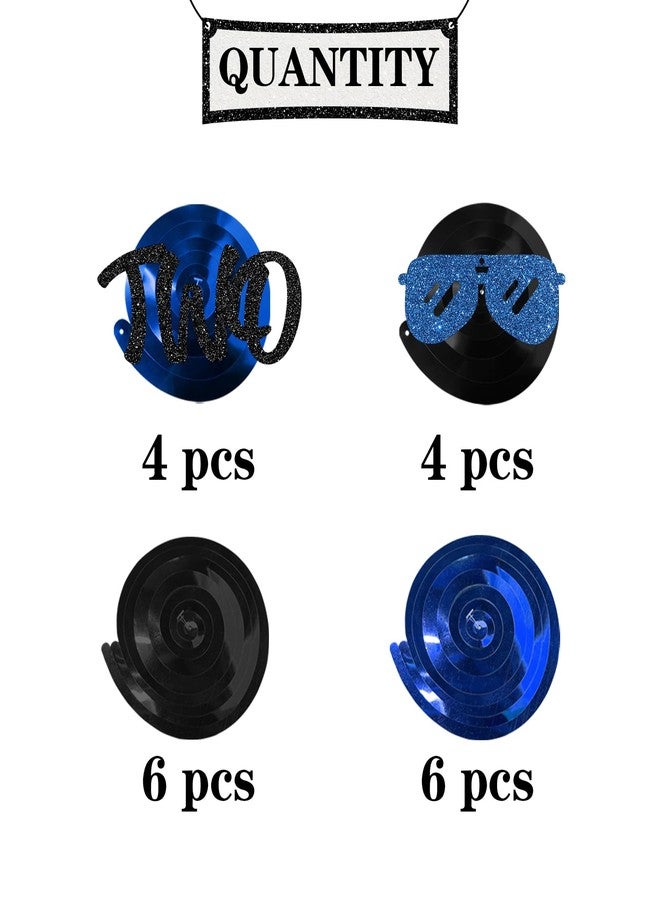 Maicaiffe Boy 2nd Birthday Hanging Swirl Decorations - Glitter 20 Pcs Two Cool Sign Party Supplies - Two Years Old Birthday Streamers - Twin Boys Two Birthday Party Foil Swirls Ceiling Decorations - Image 3