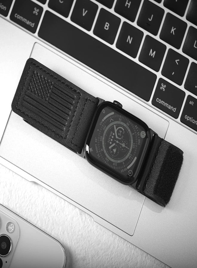 Tefeca Fortitude Series Standard wide Band Compatible with Apple Watch Ultra/Ultra2 49mm, Series 10 46mm, Series 9/8/7 45mm,SE2/SE/6/5/4 44mm(Black Patriot, M/L for 49/46/45/44mm) - Image 5