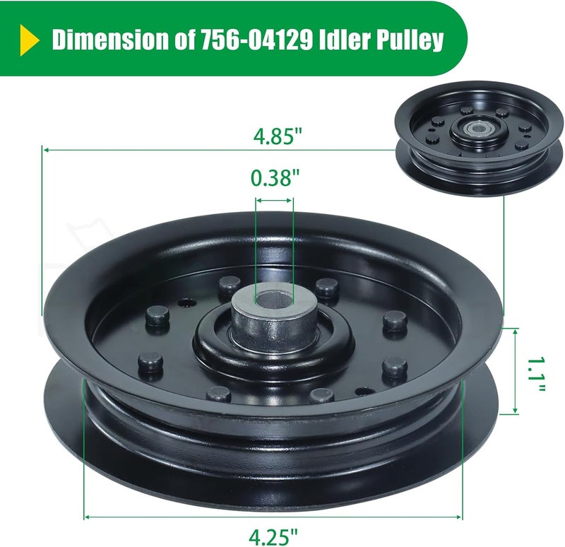 POSFLAG 2 Pack 753-08171 Idler Pulley Kit Replaces Cub Cadet 756-04129B Idler Pulley 756-04129B, Idler Pulley 753-08171, MTD 75308171, 756-04129, 956-04129 753 08171 for Cub Cadet RZT50, LTX1040 Decks - Image 4