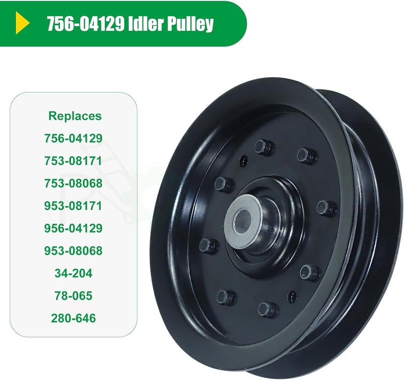 POSFLAG 2 Pack 753-08171 Idler Pulley Kit Replaces Cub Cadet 756-04129B Idler Pulley 756-04129B, Idler Pulley 753-08171, MTD 75308171, 756-04129, 956-04129 753 08171 for Cub Cadet RZT50, LTX1040 Decks - Image 3