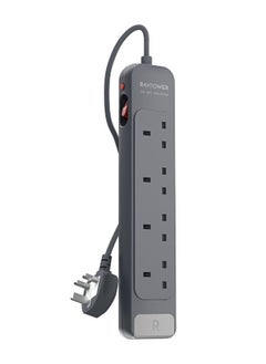 RAVPOWER RAVPower 4AC Outlets Power Strip, 1.5M Extension Cord, Anti-Mistouch Design, Fire-Resistant, Surge Protection, Wall Mountable , Safe & Compact Power Solution, PC1067  - Image 2