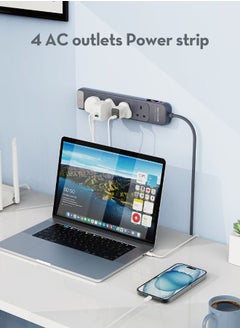 RAVPOWER RAVPower 4AC Outlets Power Strip, 1.5M Extension Cord, Anti-Mistouch Design, Fire-Resistant, Surge Protection, Wall Mountable , Safe & Compact Power Solution, PC1067  - Image 4