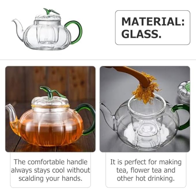 Azonee Glass Tea Kettle Durable Glass Tea Pot Practical Tea Maker For Brewing HeatResistant Glass Teapot For Hot And Cold Beverages Ideal For Tea Lovers - Image 5