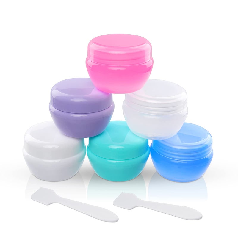 Cosywell Small Plastic Travel Jars for Creams - TSA Approved Refillable Cosmetic Containers - Leak-proof Travel Size Containers with Lid for Lotion, Makeup, Cosmetics - 6 Pieces - Image 1