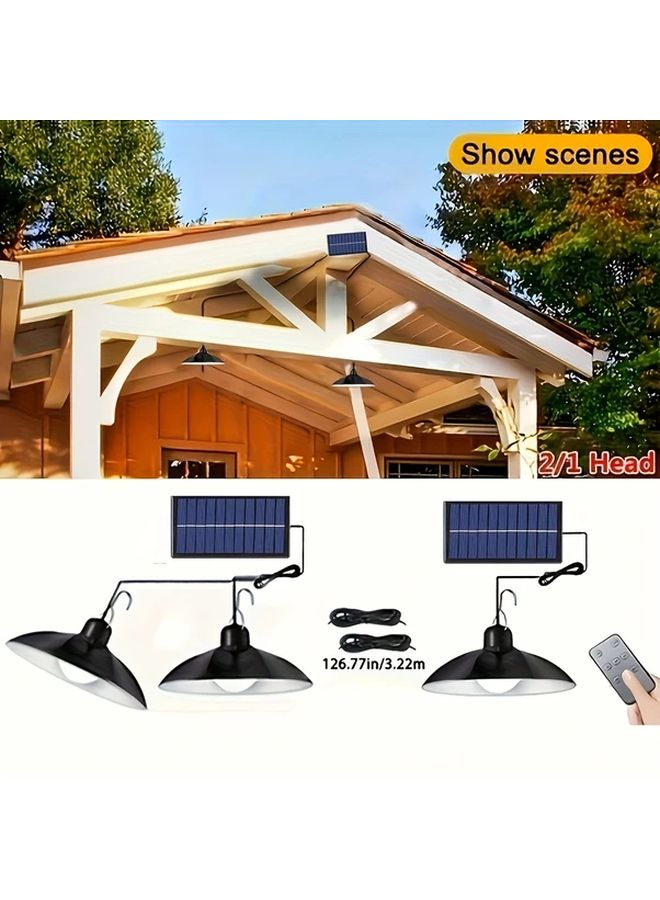 Solar LED Pendant Light Single Head Warm White Remote Adjustable Outdoor Indoor - Image 1