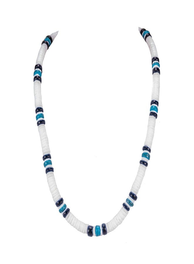 BlueRica Puka Shell & Blue Coconut Beads Necklace & Bracelet Set - Image 2