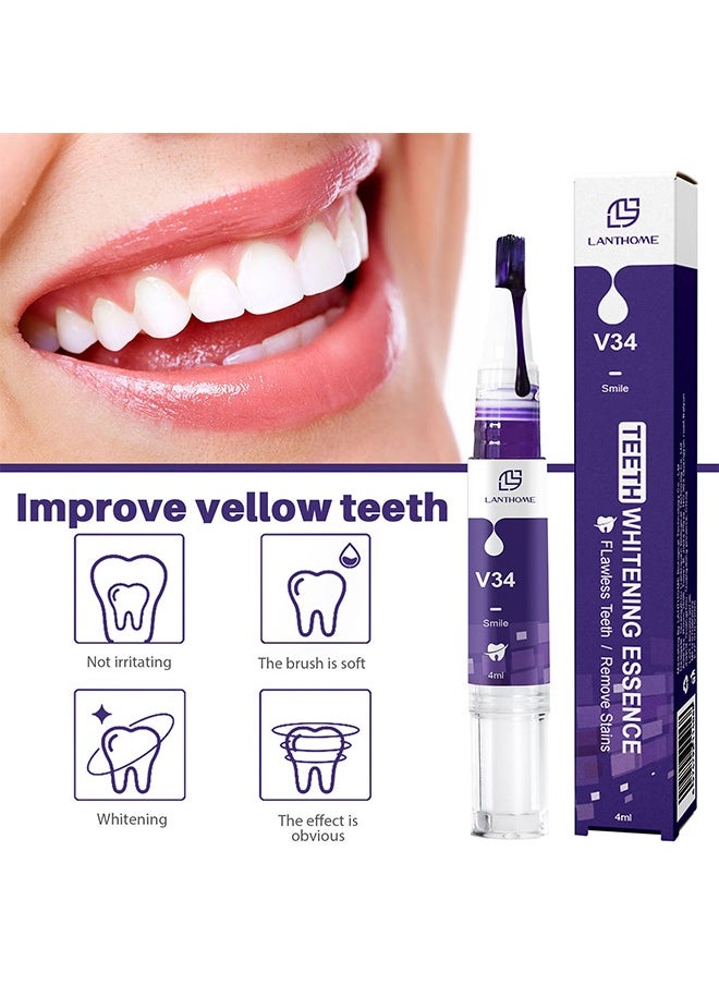 Lanthome V34 Teeth Whitening Essence - Purple Teeth Whitening Pen, Effective, Painless, No Sensitivity, Travel-Friendly, Tooth Stain Remover and Coffee Stain Remover  - Image 5