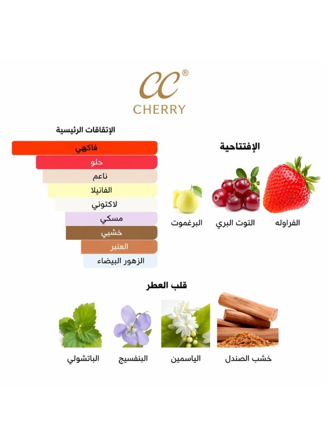 Cherry **Dame Douce Paris Luxury CHERRY Perfume 100ml – Elegant Unisex Fragrance with Long-Lasting Performance and Refined Sillage** - Image 3