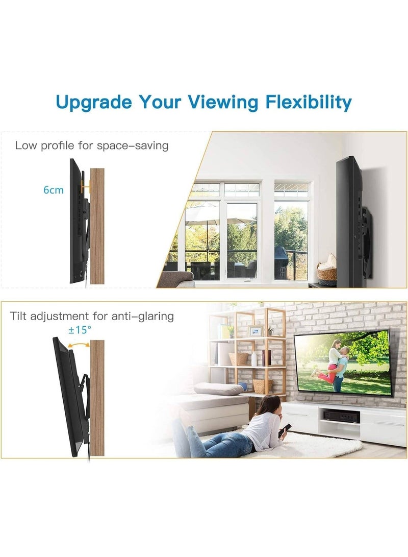 26" - 75" Fixed TV Wall Mount Bracket, Universal Tilt TV Heavy Duty Wall Mount Adjustable TV Stand for LED LCD OLED Plasma TV with Super Strong 50kg Weight Capacity VESA up to 700 x 400 - Image 3