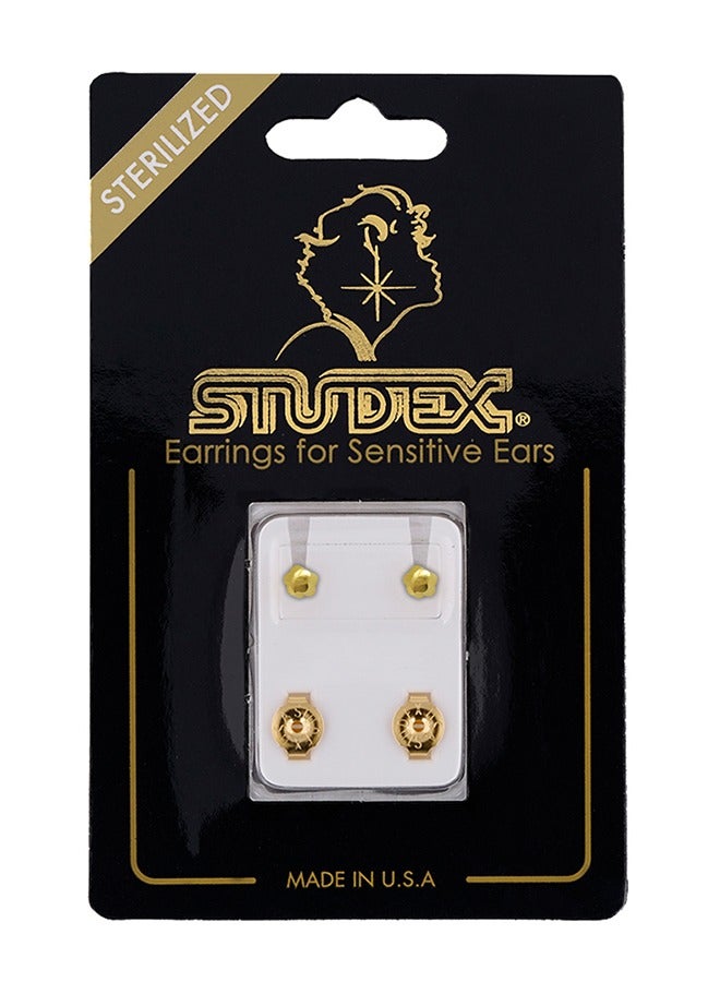 ستوديكس حلق الأذن3 ملم زهرة مطلي بالذهب الخالص 24 قيراط - Image 5