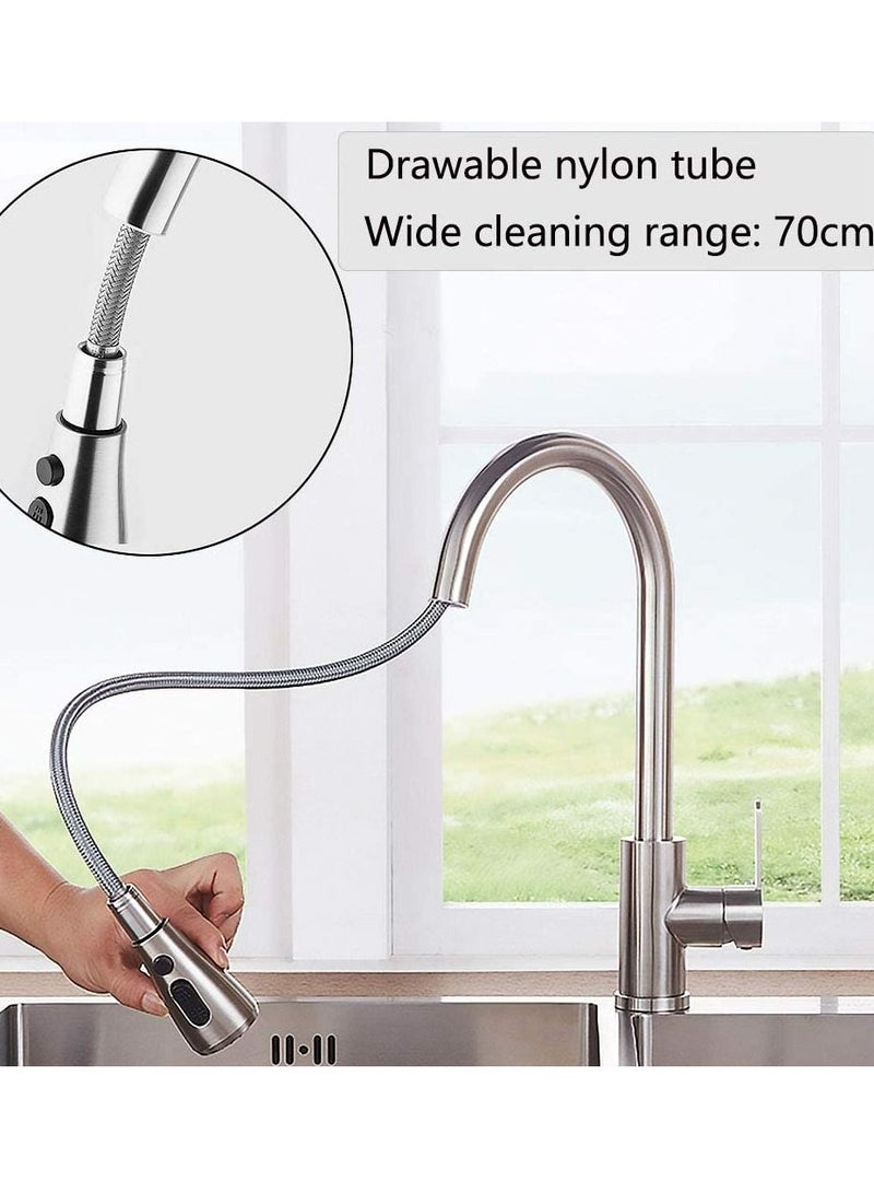PuriPro Puri Pro Water Saving Kitchen Stainless Steel Pull Out Tap Faucet, Kitchen Sink Hot And Cold Water Faucet, Two-Way Sprayer - Image 2