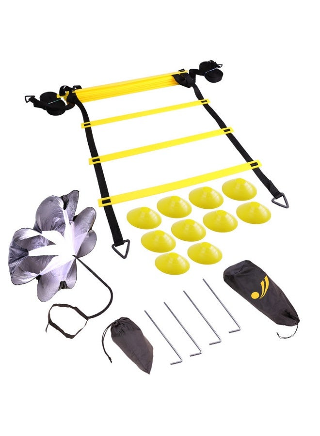 Professional Football Training Sets Include Agility Ladder 12pcs Cones and Parachute Speed Training Equipment Sets For Football Tennis - Image 1