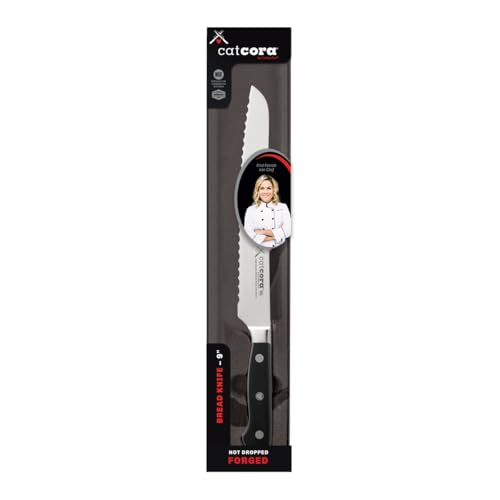 Cat Cora Forged Serrated Bread Knife, Professional 9-Inch German Steel Blade For Homemade Sourdough, Artisan Bread Slicing, or Cake Cutting, Ergonomic Triple-Rivet Handle, NSF-Certified Kitchen Knife - Image 1