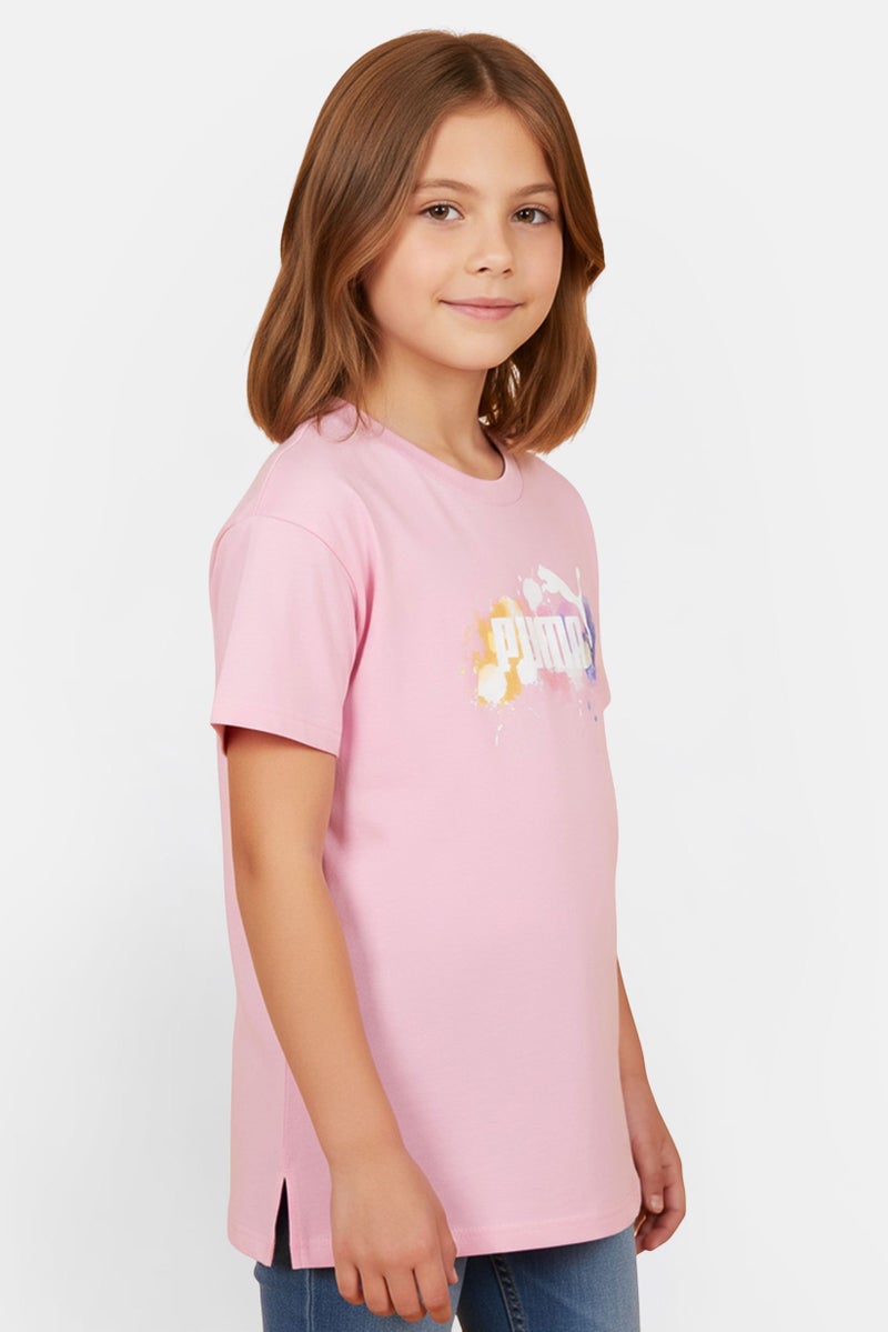 PUMA Kids Girl Sportswear Fit Short Sleeve Outdoor T-Shirt, Pink - Image 1