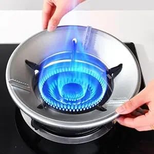 LEKORED Gas Saver Burner Stand Gas Chula Burner Gas Saver Stand Jali Ring FireWindproof Energy Saving Gas Chula Support Stand 4 Legs Supported For Indian Gas 2 Silver - Image 2