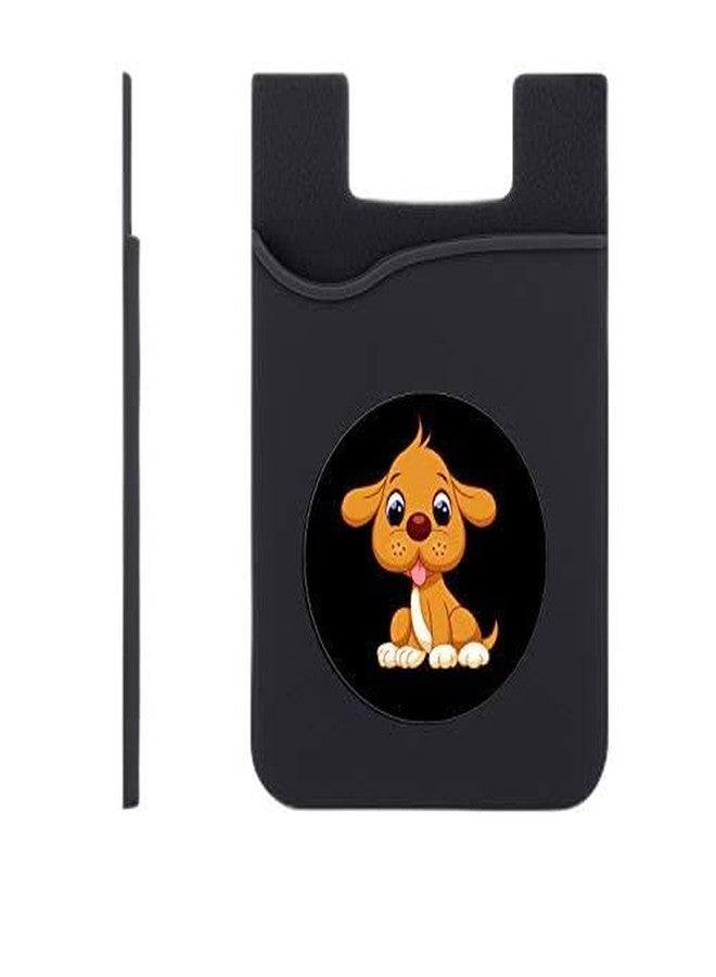 Plan To Gift Set of 3 Cell Phone Card Wallet, Silicone Phone Card Id Cash Wallet with 3M Adhesive Stick-on Baby Dog Printed Designer Mobile Wallet for Your Phone & Tablet - Image 1
