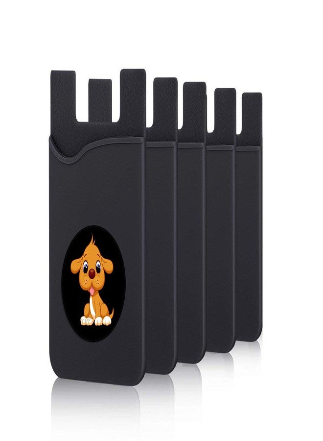 Plan To Gift Set of 3 Cell Phone Card Wallet, Silicone Phone Card Id Cash Wallet with 3M Adhesive Stick-on Baby Dog Printed Designer Mobile Wallet for Your Phone & Tablet - Image 4