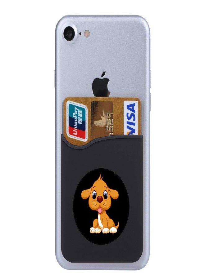 Plan To Gift Set of 3 Cell Phone Card Wallet, Silicone Phone Card Id Cash Wallet with 3M Adhesive Stick-on Baby Dog Printed Designer Mobile Wallet for Your Phone & Tablet - Image 3