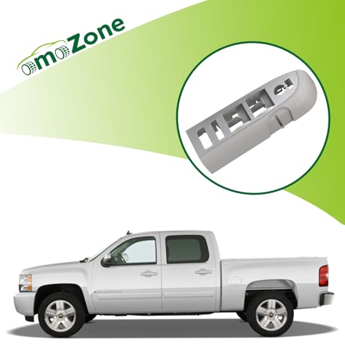omoZone Window Switch Bezel Cover Front Left Driver Side Door Control Switch Panel Trim Titanium Compatible with 2010-2014 Chevrolet Chevy Silverado GMC Sierra Replaces 20945129 22968508 - Image 2