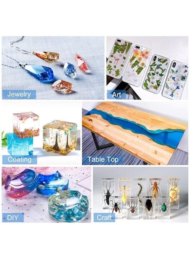 Teexpert 16OZ Crystal Clear Epoxy Resin Kit for Jewelry DIY Art Crafts Cast Coating Wood, Easy Cast Resin Bonus with Accessories - Image 5