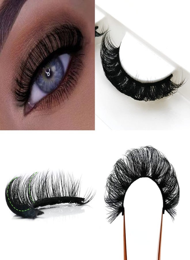 royaomis 3d Plant Fibre Russian Strip Lashes, D Curl Lash Strips, Natural False Lashes Mink, Wispy Fake Lashes, D Curl Strip Lashes, Natural Wispies Mink Eyelashes, Faux Mink Eyelashes Natural Look(SDC14) - Image 5