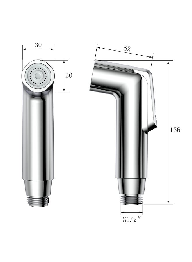 Noon East Handheld Toilet Bidet Sprayer for Toilet- Adjustable Water Pressure Control for Feminine Wash, ABS Plastic Chrome Bidet Faucet Cloth Diaper for Baby Wash - Image 1