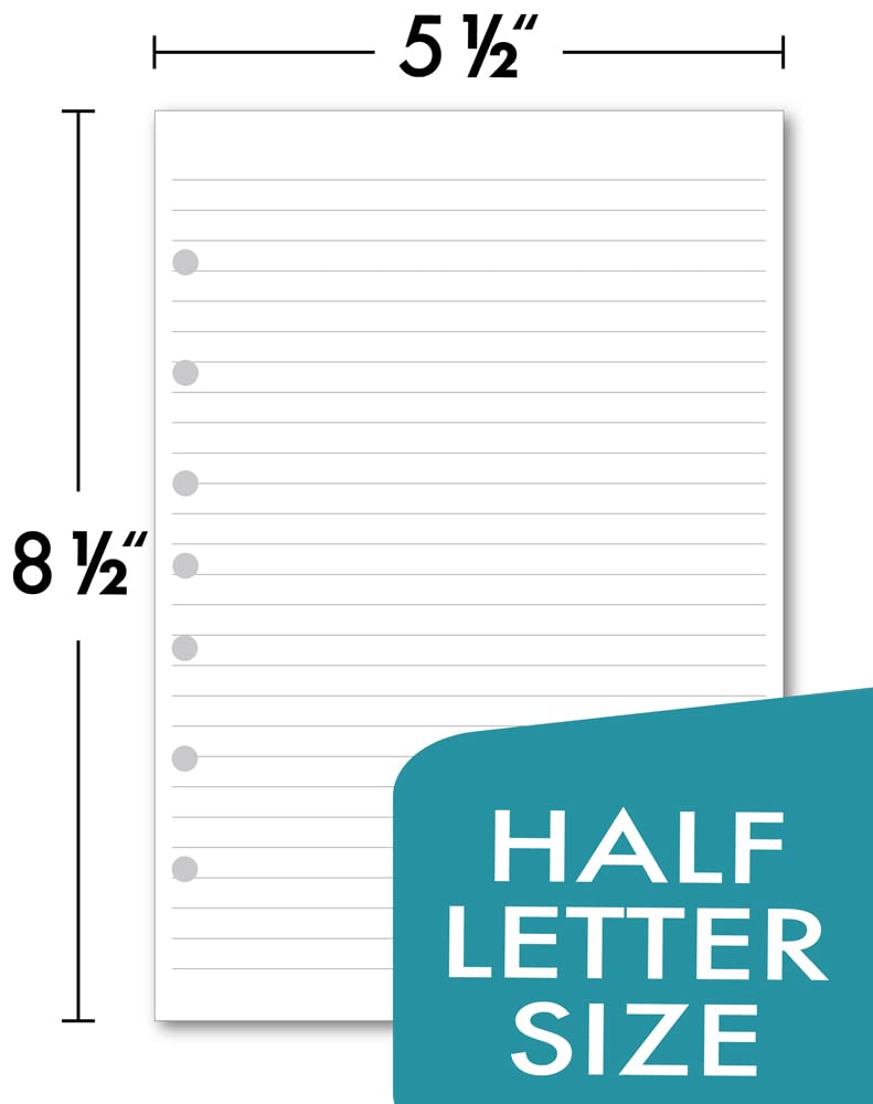 newestor 7-Hole Lined Filler Paper Pack of 300 Sheets for Mini Binders, College Ruled, 5-1/2" x 8-1/2", White - Image 3