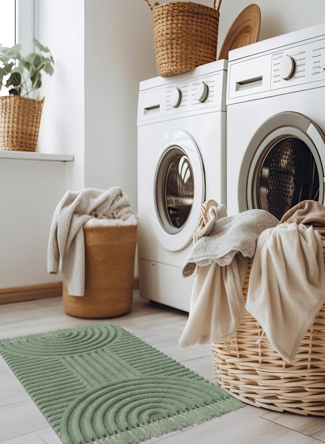 KIBAGA Beautiful Boho Rug with Tassels for Your Bathroom - Soft 2 x 3 ft. Cotton Rug Fits Perfectly Into Your Bath - Washable, Non-Slip Mat Ideal to Enhance Any Modern Home Decor, 24 x 36 inch - Image 5