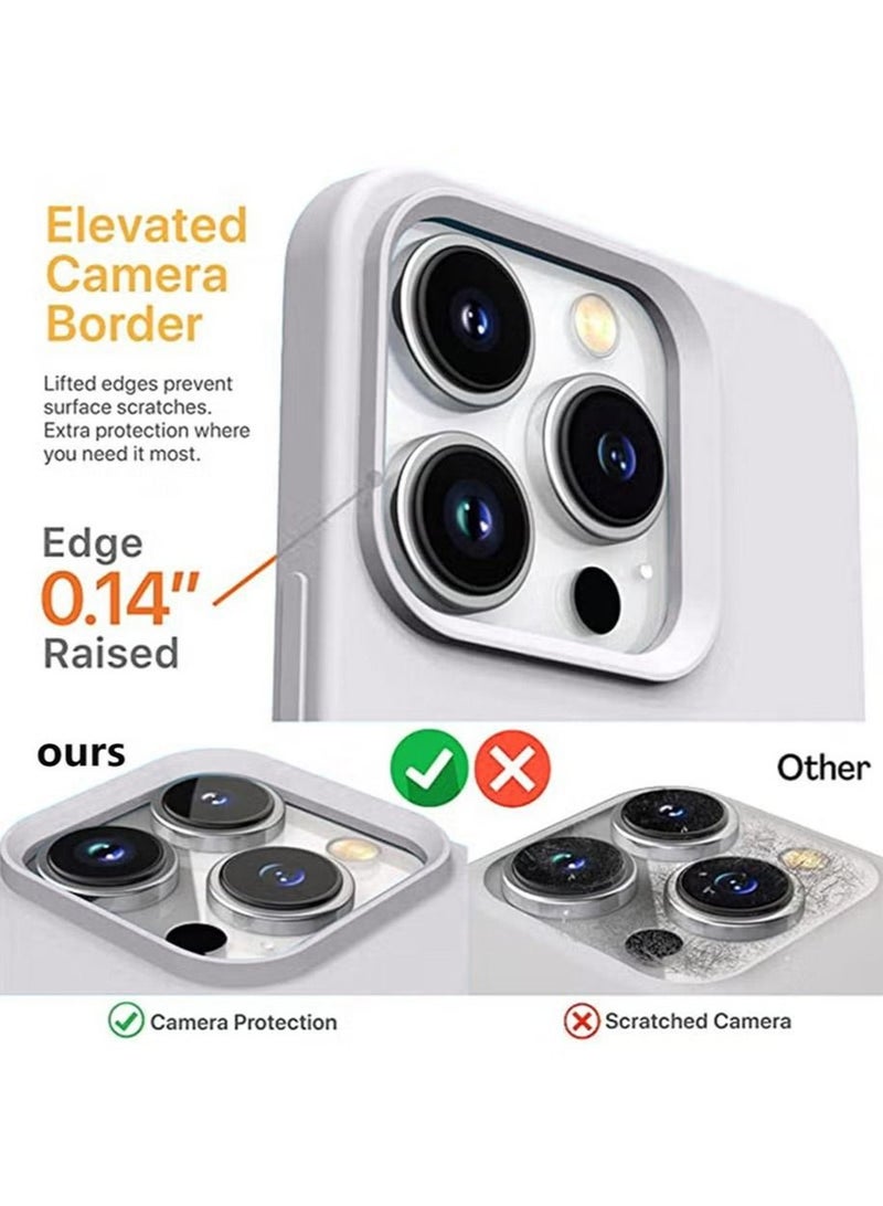 غطاء حماية للهاتف المحمول iPhone 15 Pro Max مع حماية من السيليكون السائل الناعم وملحقات مضادة للخدش ومضادة للصدمات، غطاء خلفي واقٍ نحيف مع ملمس مريح ومضاد لبصمات الأصابع - Image 2