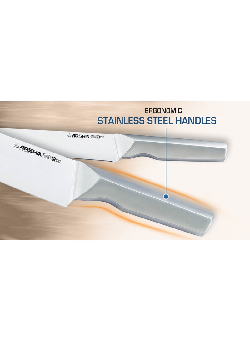 Arshia 7-Piece Knife Set with Stand and Wooden Cutting Board - Image 5