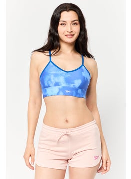 Reebok Women Lightly Padded Training Sports Bra, Blue  - Image 1