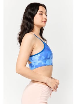 Reebok Women Lightly Padded Training Sports Bra, Blue  - Image 3