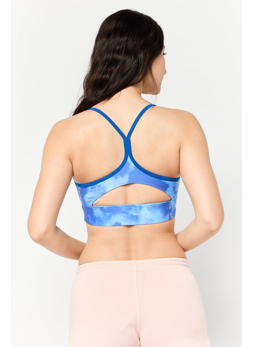Reebok Women Lightly Padded Training Sports Bra, Blue  - Image 4