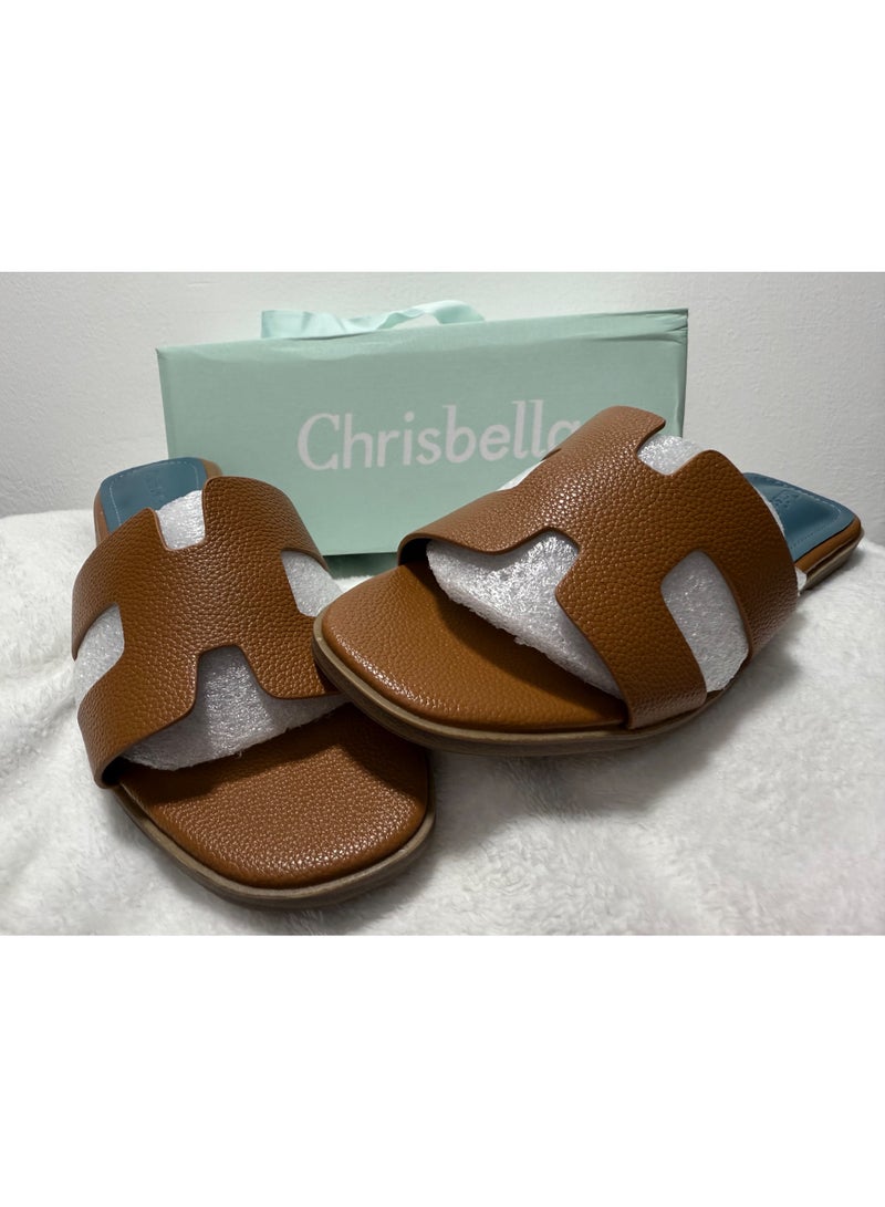 Chrisbella Brown Flat Sandals – Everyday Comfort & Style - Image 1