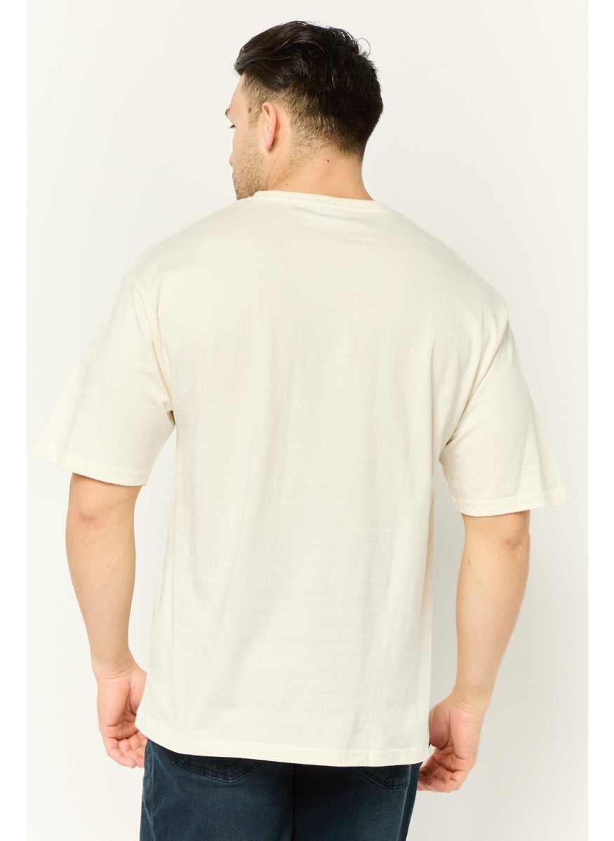 RICK AND MORTY - Men Crew Neck Short Sleeves Graphic Print T-Shirt, Off White - Image 1