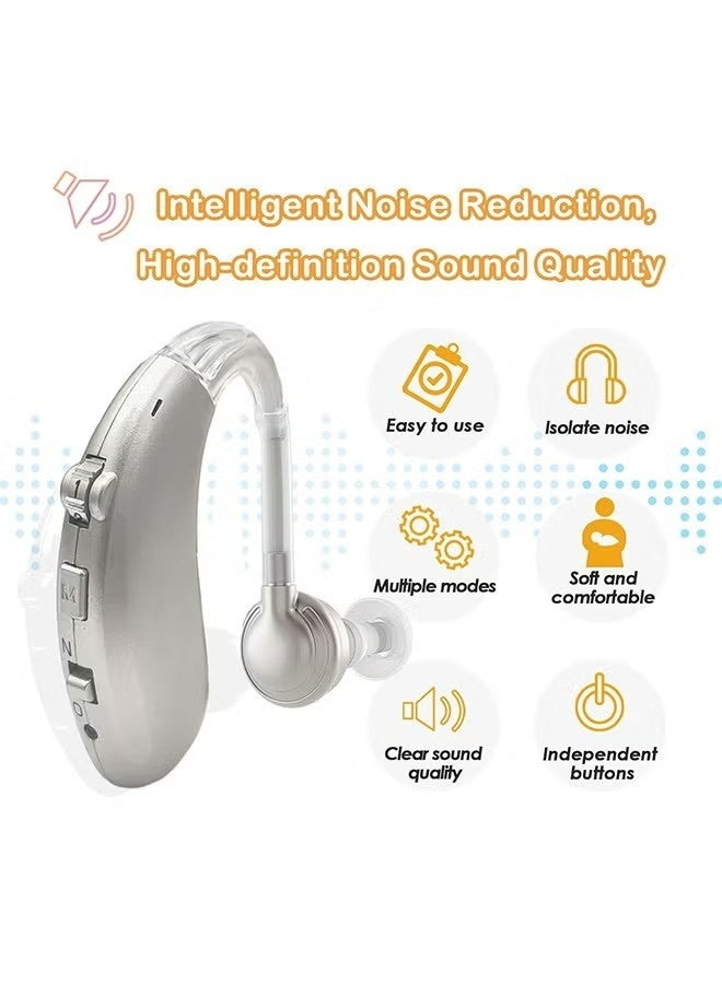 HAVEN Hearing good,Rechargeable Hearing Aids,Mini Rechargeable Hearing Device，Mini Hearing Amplifiers with Noise Cancelling，3 Modes, Adjustable Volume（Blue） - Image 3