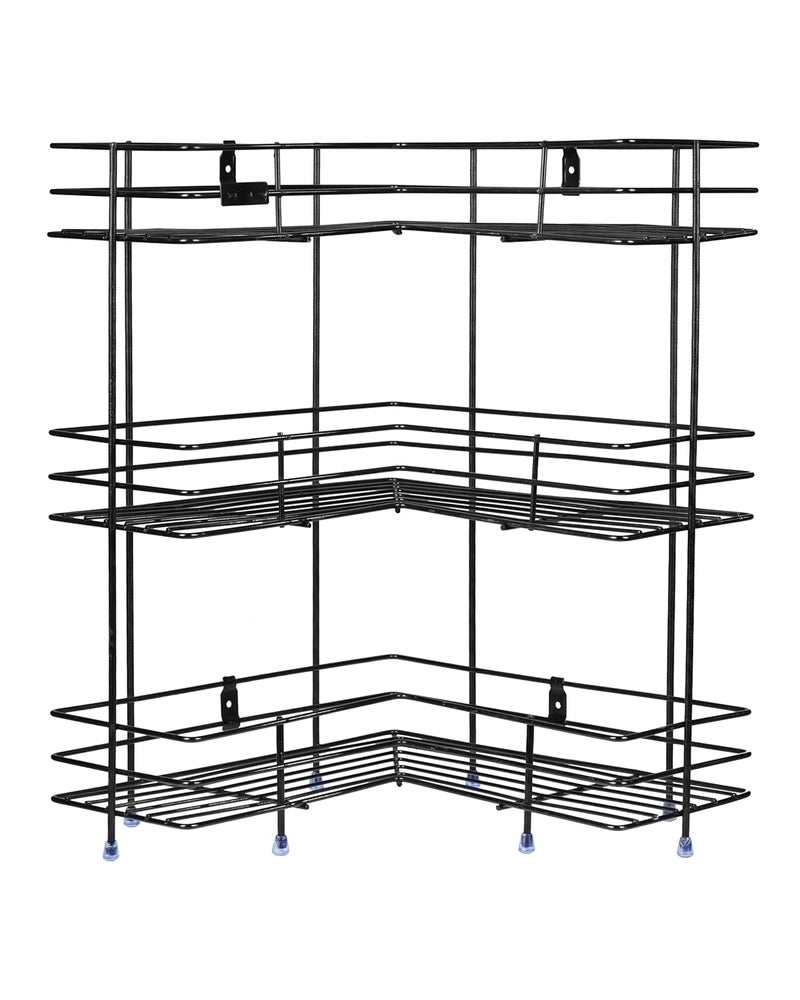 Tinbell Metal LShape 3Tier Kitchen Corner RackDish RackStorage ShelfStorage Rack For Kitchen AccessoriesCounter Top StandWall Mounted Multipurpose Organizer Size L 33 X W 33 X H 46 Cm - Image 2