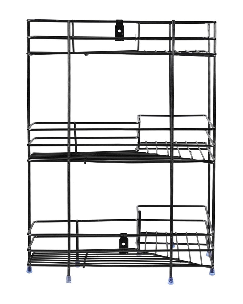 Tinbell Metal LShape 3Tier Kitchen Corner RackDish RackStorage ShelfStorage Rack For Kitchen AccessoriesCounter Top StandWall Mounted Multipurpose Organizer Size L 33 X W 33 X H 46 Cm - Image 4