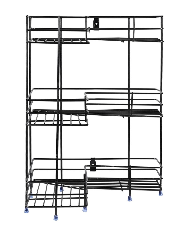 Tinbell Metal LShape 3Tier Kitchen Corner RackDish RackStorage ShelfStorage Rack For Kitchen AccessoriesCounter Top StandWall Mounted Multipurpose Organizer Size L 33 X W 33 X H 46 Cm - Image 3