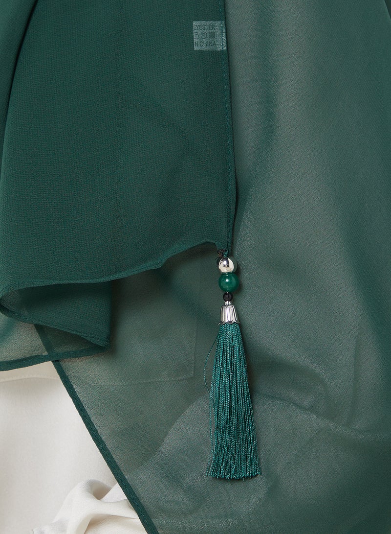 Khizana Beaded Tassel Detail Long Hijab Scarf - Image 2