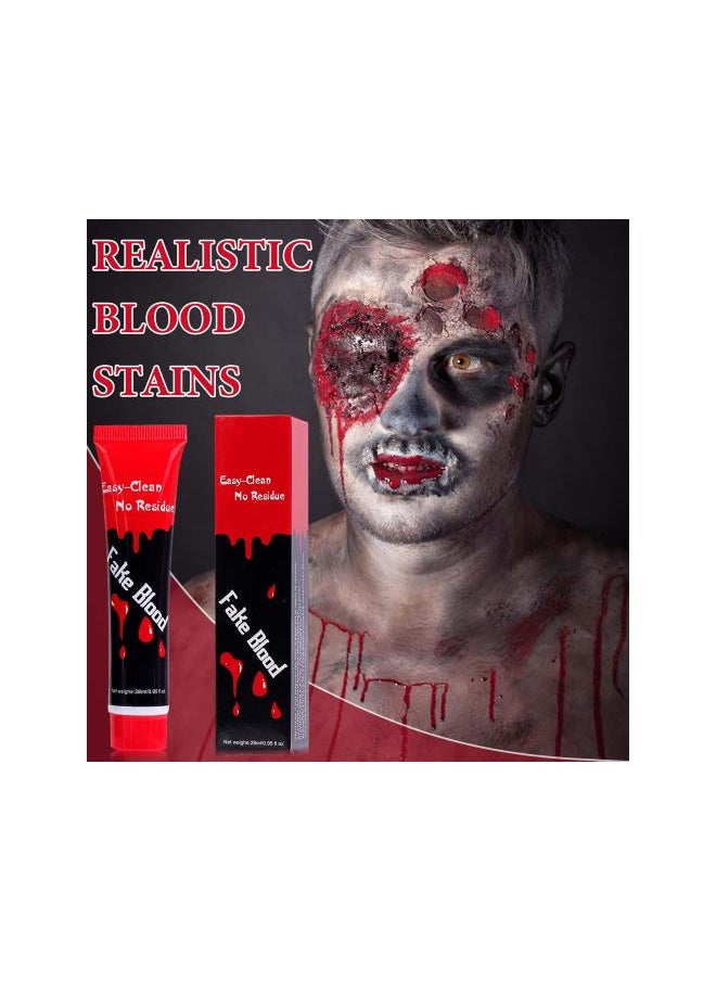 silvercnc - Halloween Fake Blood Makeup,Liquid Dripping Fake Blood Washable,Dark Fake Blood for Clothes Vampire Zombie Cosplay Costume Party Stage Realistic Monster Special Effects SFX Makeup - Image 1